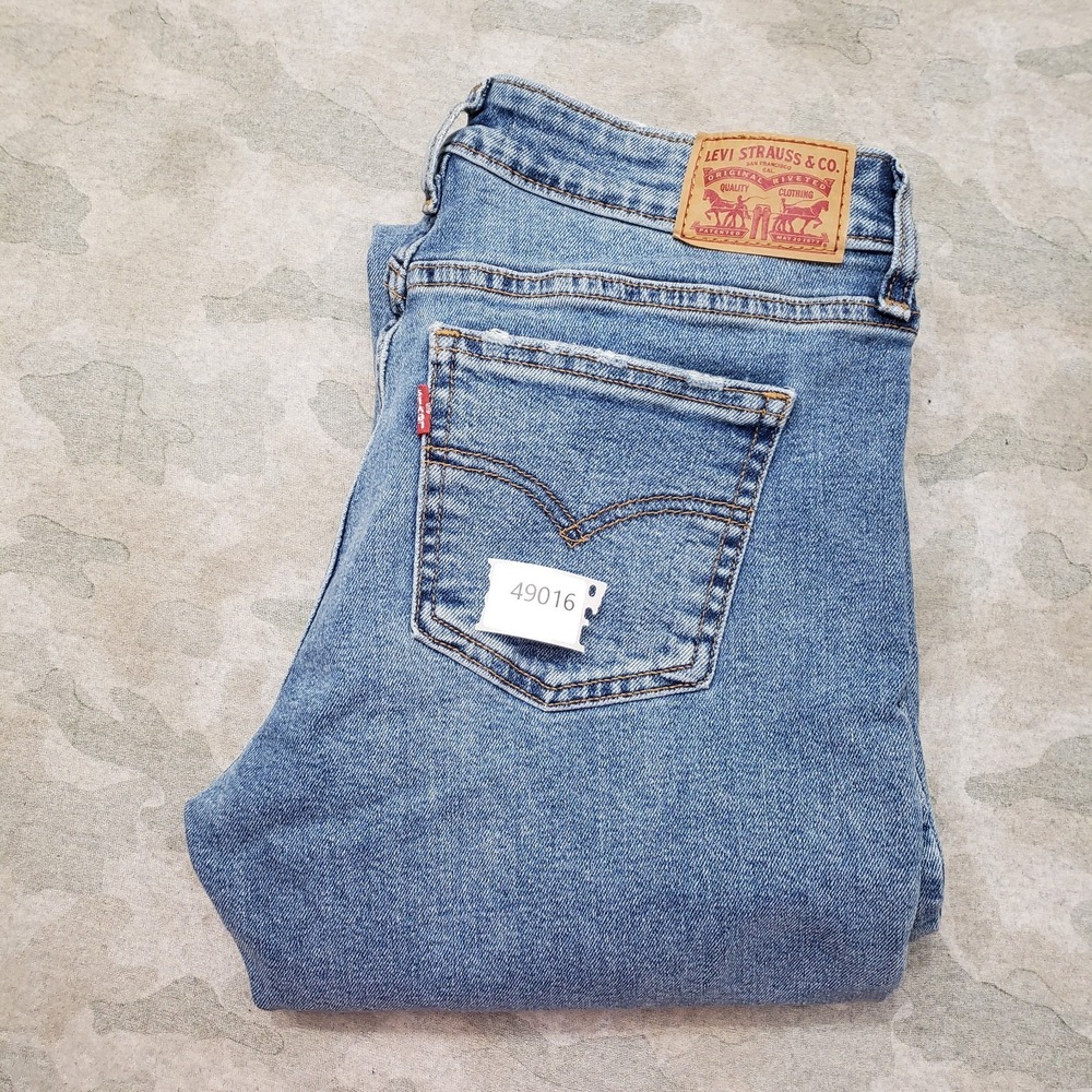 Levi's Jeans Womens 28 Blue Super low Boot Denim Medium Wash Stretch - Picture 13 of 13